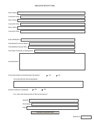 Document preview: Mediator Report Form - Ecba
