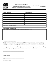 Form ECY020-86 &quot;Notice of Termination Form: Industrial Stormwater General Permit&quot; - Washington