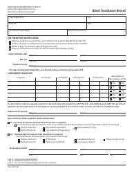 Document preview: Form DOH-5209 Blood Transfusion Record - New York