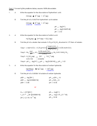 Ph and Poh Calculations Chemistry Worksheet With Answers Download