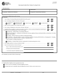 Document preview: Form 2333 Nursing Facility Risk Criteria Scoring Form - Texas