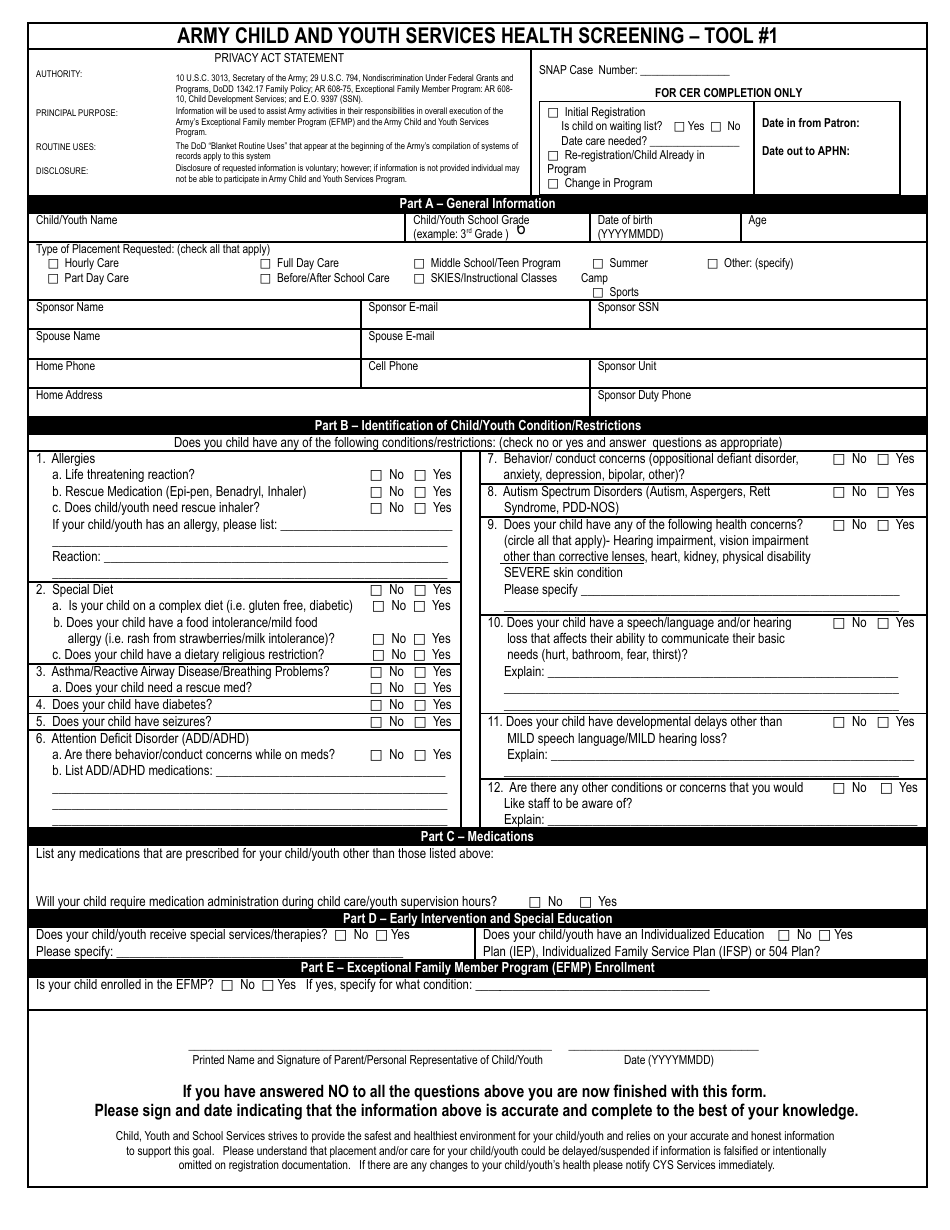 Membership for Middle School Teen (Mst) Services Only Registration Form (6 - 12 Grades) - Army War College, Page 4