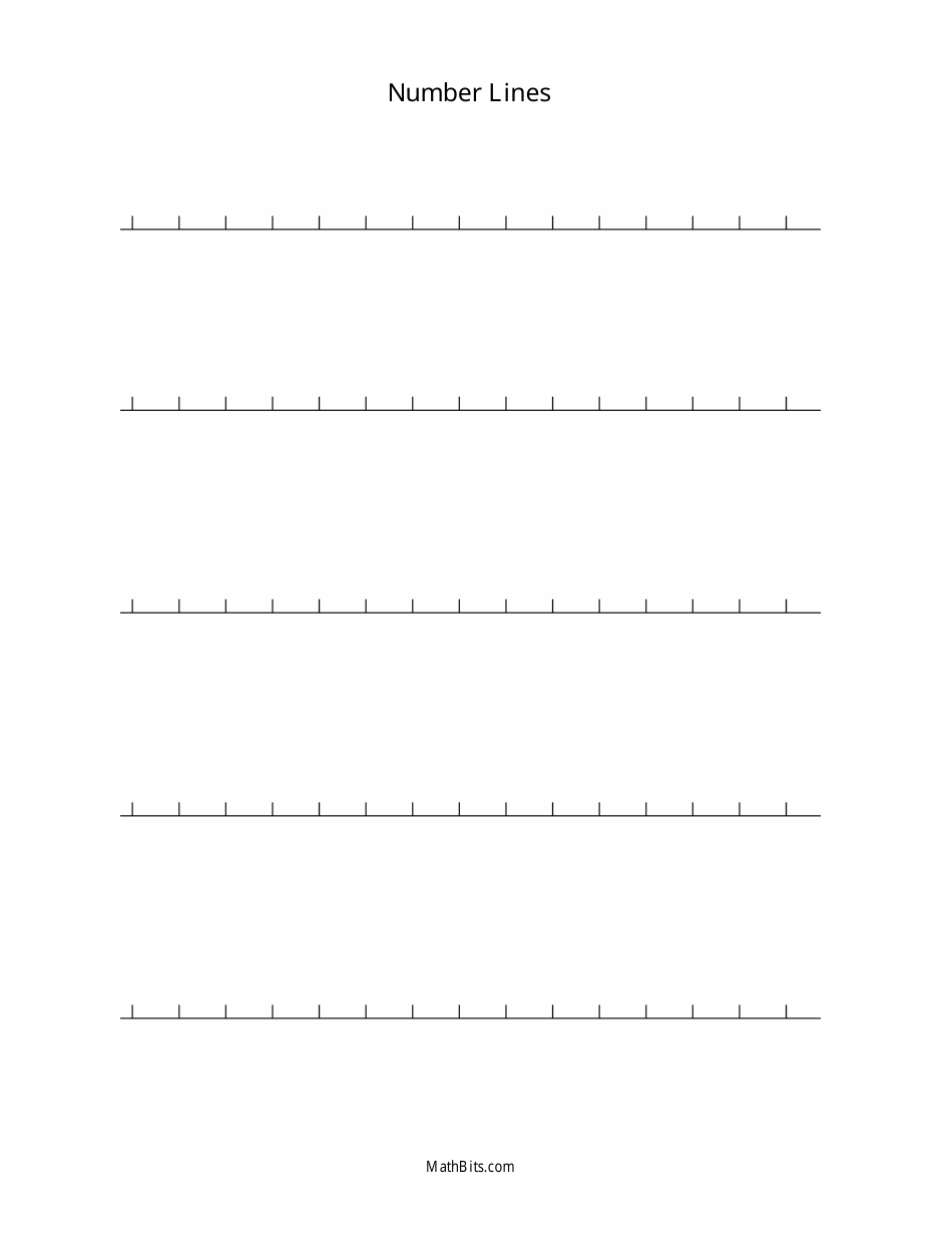 Blank Number Lines Template - Printable Number Lines for Math Practice