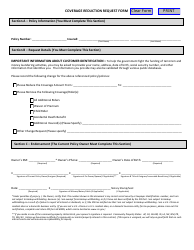 Document preview: Coverage Reduction Request Form - Unified Life