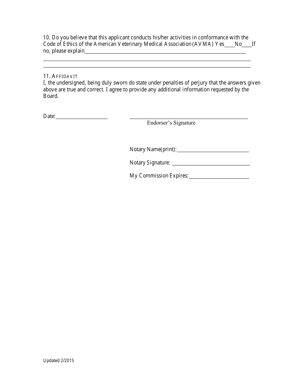 Veterinary Medicine Licensure Application Form - Massachusetts, Page 8