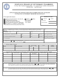 Application Form for Verification and Examination for Licensure to Practice Veterinary Medicine in Kentucky - Kentucky, Page 3