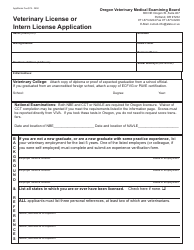 Veterinary License or Intern License Application Form - Oregon, Page 3