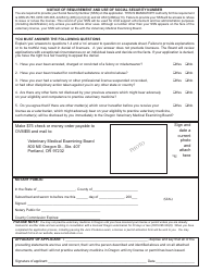 Veterinary License or Intern License Application Form - Oregon, Page 4