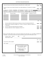 Form PH-2784 Application for Licensure as a Veterinarian - Tennessee, Page 5