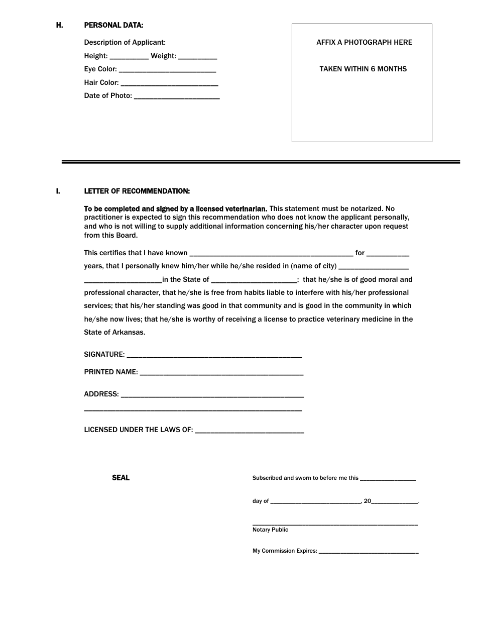 Application Form for Arkansas Veterinary Licensure - Arkansas, Page 5