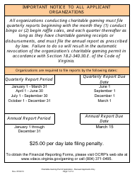 Form 201-R Charitable Gaming Permit Application - Renewal Applicants Only - Virginia, Page 7