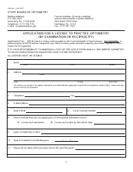Application Form for a License to Practice Optometry (By Examination or Reciprocity) - Pennsylvania, Page 3