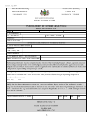 Application Form for a License to Practice Optometry (By Examination or Reciprocity) - Pennsylvania, Page 7