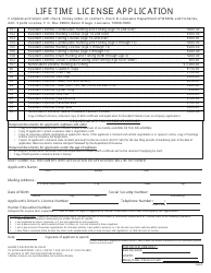 Document preview: Lifetime License Application - Louisiana