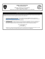 Document preview: Animal License Application Form - City of Lincoln, Nebraska