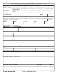Document preview: DA Form 3072 Waiver of Disqualification for Reenlistment/Promotion in the Regular Army