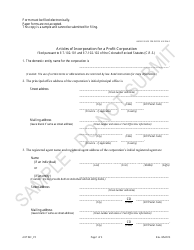 Document preview: Sample Articles of Incorporation for a Profit Corporation - Colorado
