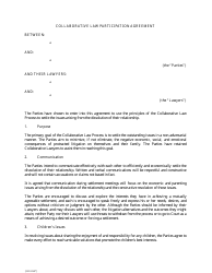 Document preview: Collaborative Law Participation Agreement Template