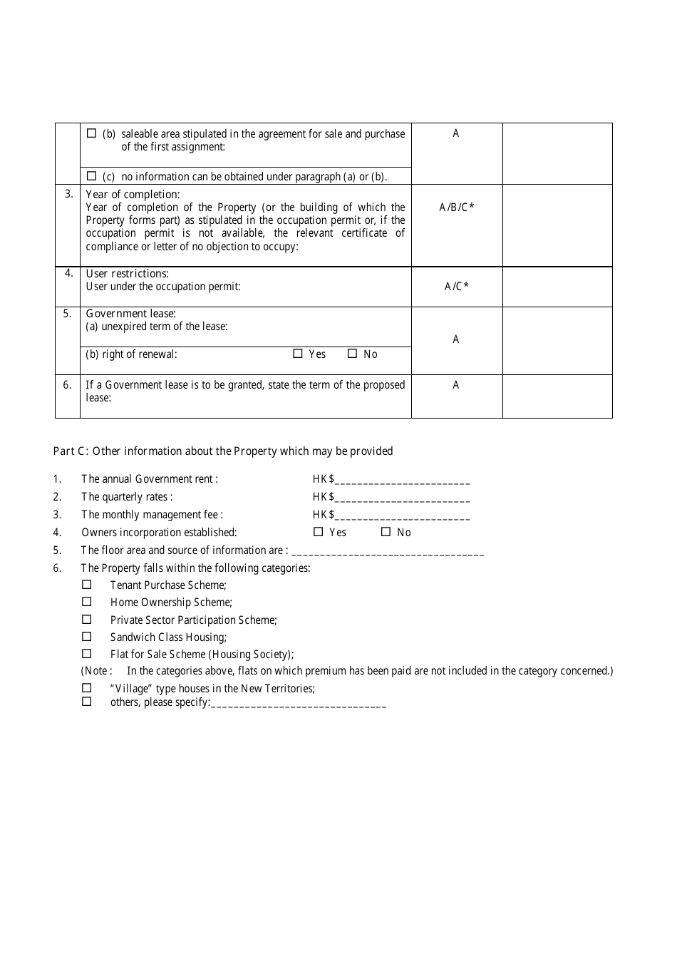 Hong Kong Property Information Form - Fill Out, Sign Online and ...