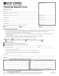 Form F-046 Transcript Request Form - Suny Empire State College - New York