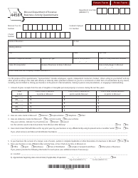 Form 4458 Business Activity Questionnaire - Missouri