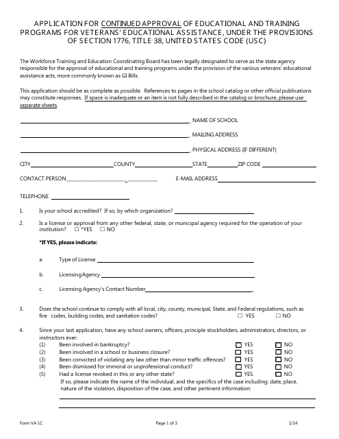 Form VA1C  Printable Pdf