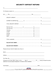 Document preview: Security Deposit Refund Form - Aqa