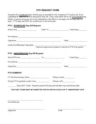 Document preview: Pto Request Form