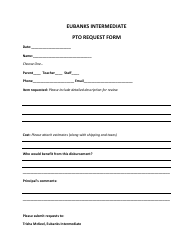 Document preview: Pto Request Form - Eubanks Intermediate