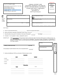 Form AT3-75 Annual Report and Personal Property Return of Banks, Savings Banks, Savings &amp; Loans and Trust Companies - Maryland
