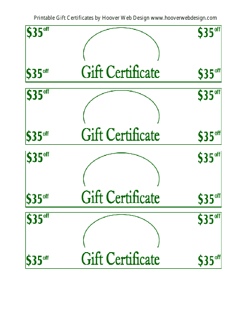 $35 off Gift Certificate Templates