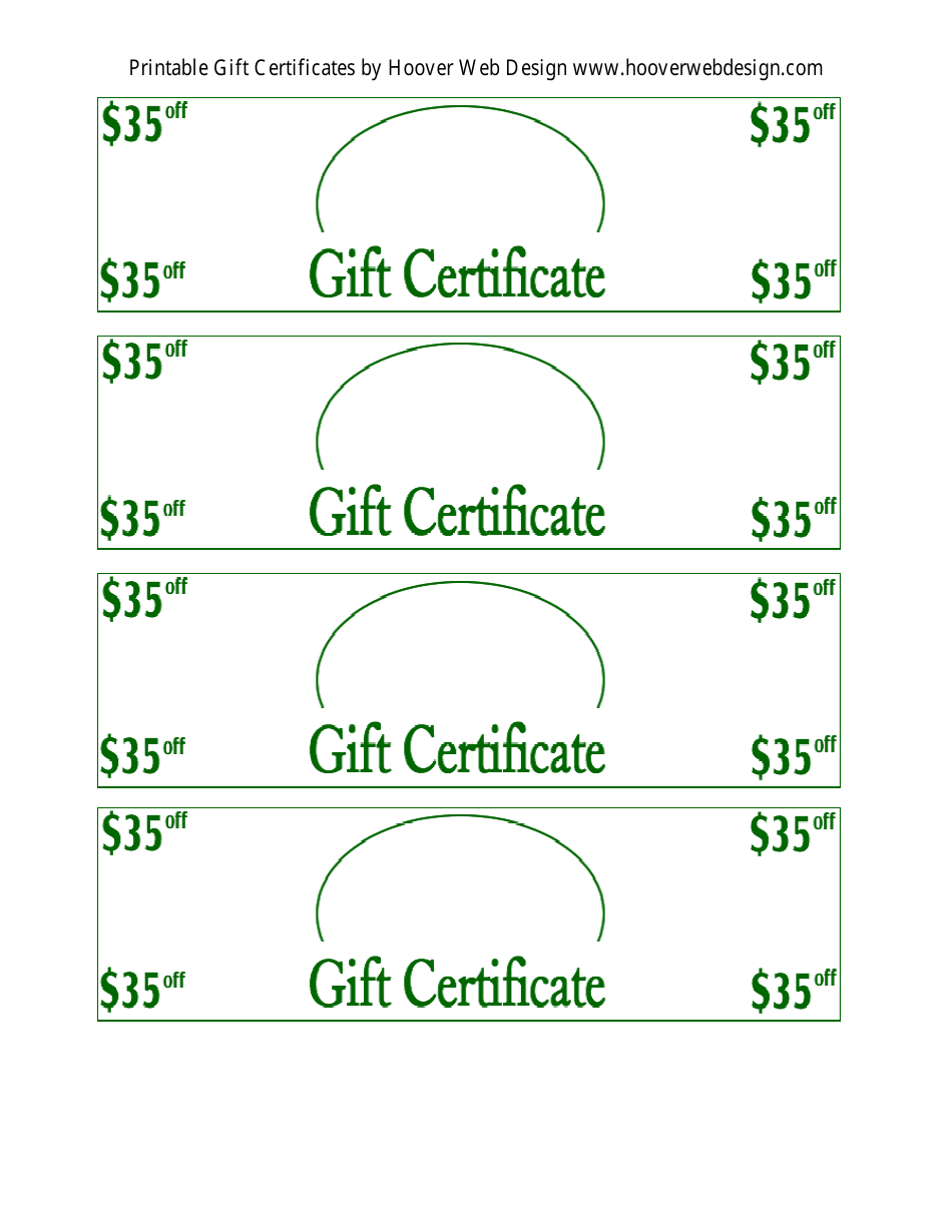 Hand-Picked Gift Certificate Templates at a $35 Discount