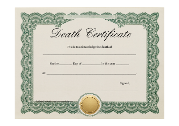 &quot;Death Certificate Template&quot;