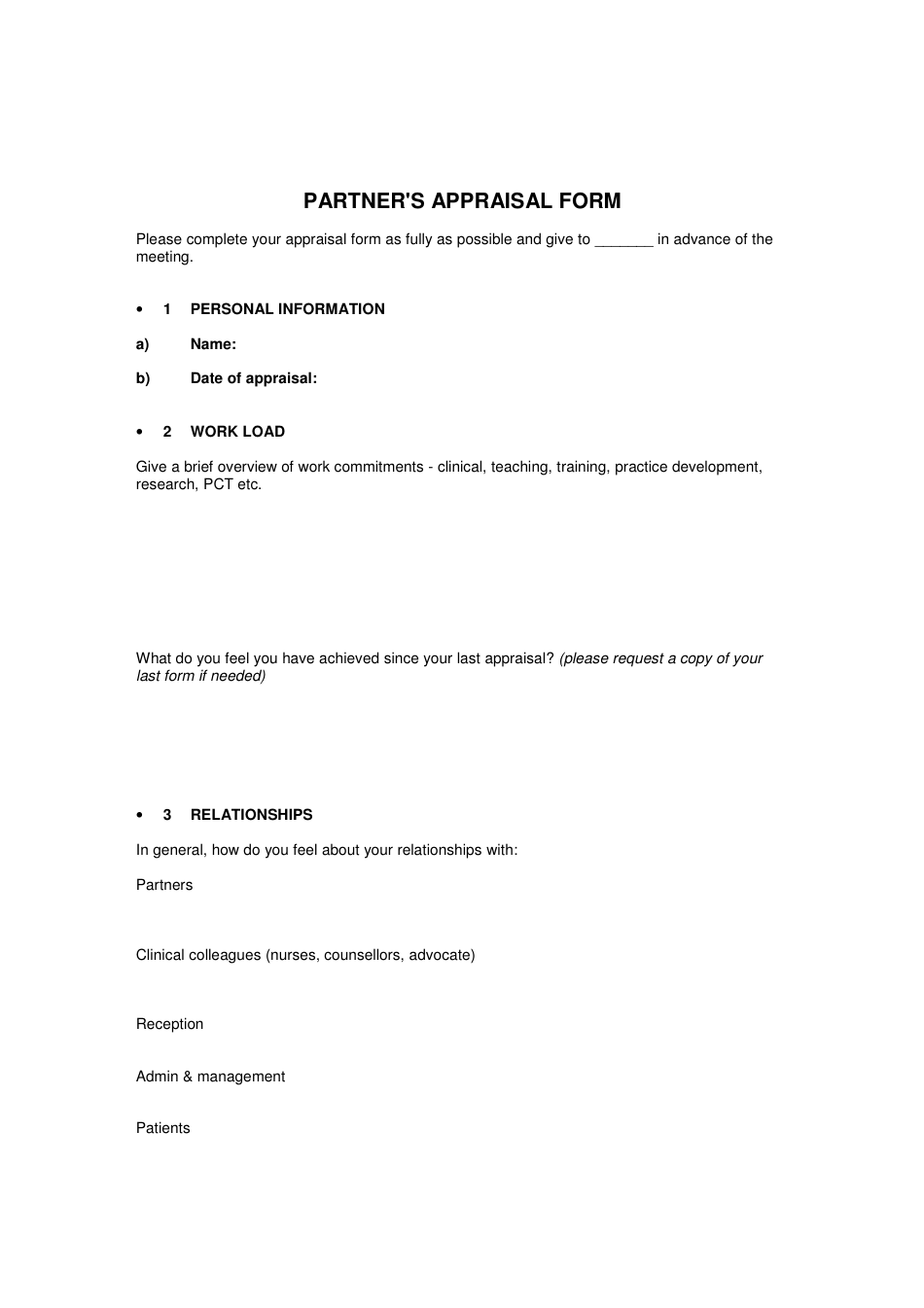Partners Appraisal Form - Equip, Page 1
