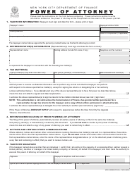 Document preview: Form NYC-PA Power of Attorney - New York City