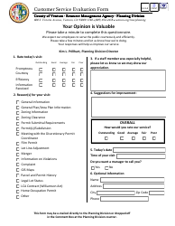 Document preview: Customer Service Evaluation Form - Ventura County, California