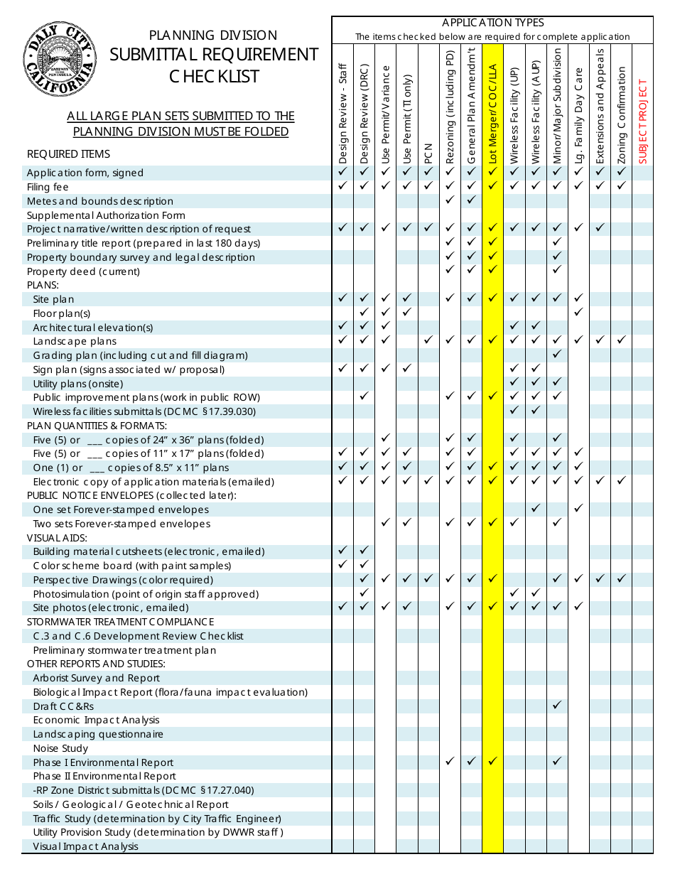 Planning Division Application Form - Certificate of Compliance - City of Daly City, California, Page 2
