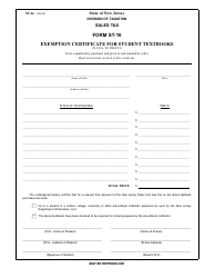 Document preview: Form ST-16 Exemption Certificate for Student Textbooks - New Jersey