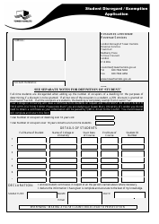 Document preview: Student Disregard / Exemption Application Form - London Borough of Tower Hamlets, United Kingdom