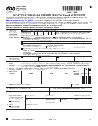 Form DE1HW Employers of Household Workers Registration and Update Form - California