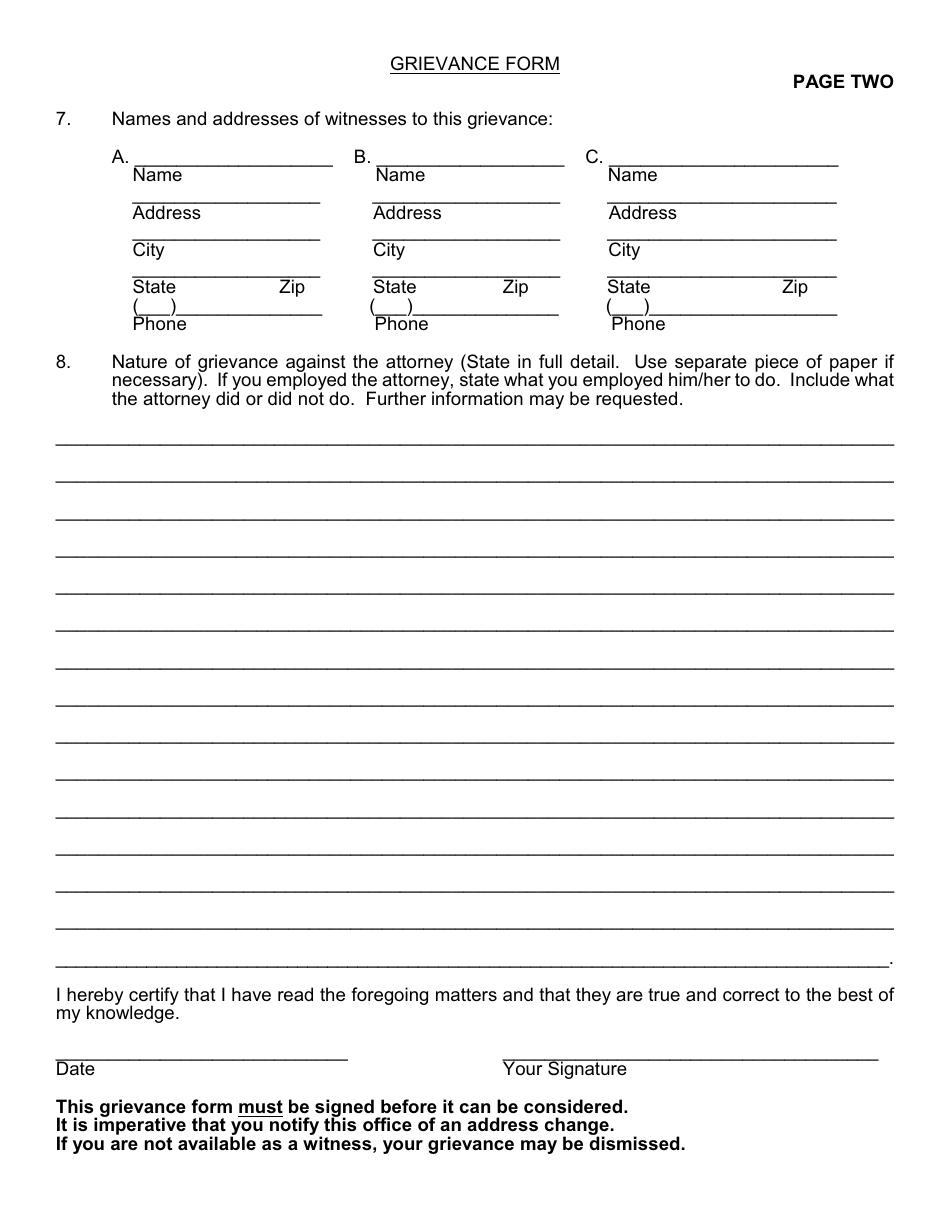 Grievance Form - Oklahoma, Page 3