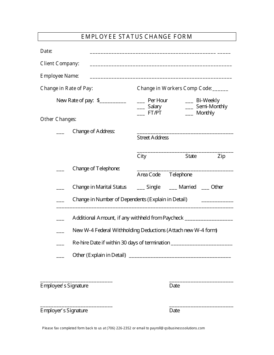 Employee Status Change Form Lines Fill Out Sign Online And Download PDF Templateroller