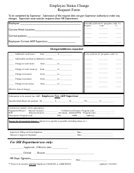 Document preview: Employee Status Change Request Form