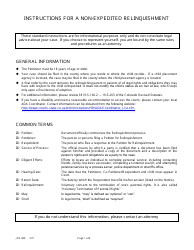 Form JDF489 Instructions for a Non-expedited Relinquishment - Colorado