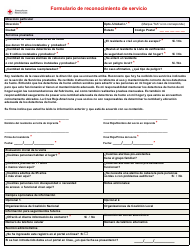 Service Acknowledgment Form - American Red Cross, Page 2