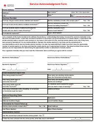 Document preview: Service Acknowledgment Form - American Red Cross
