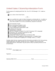 Document preview: United States Citizenship Attestation Form - Nebraska