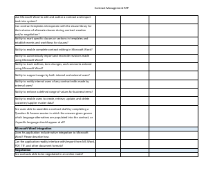 Contract Management Rfp Spreadsheet Template, Page 2