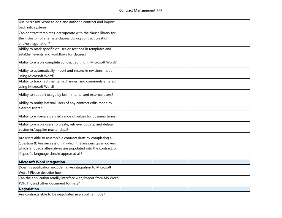 Contract Management Rfp Spreadsheet Template Download Printable PDF ...