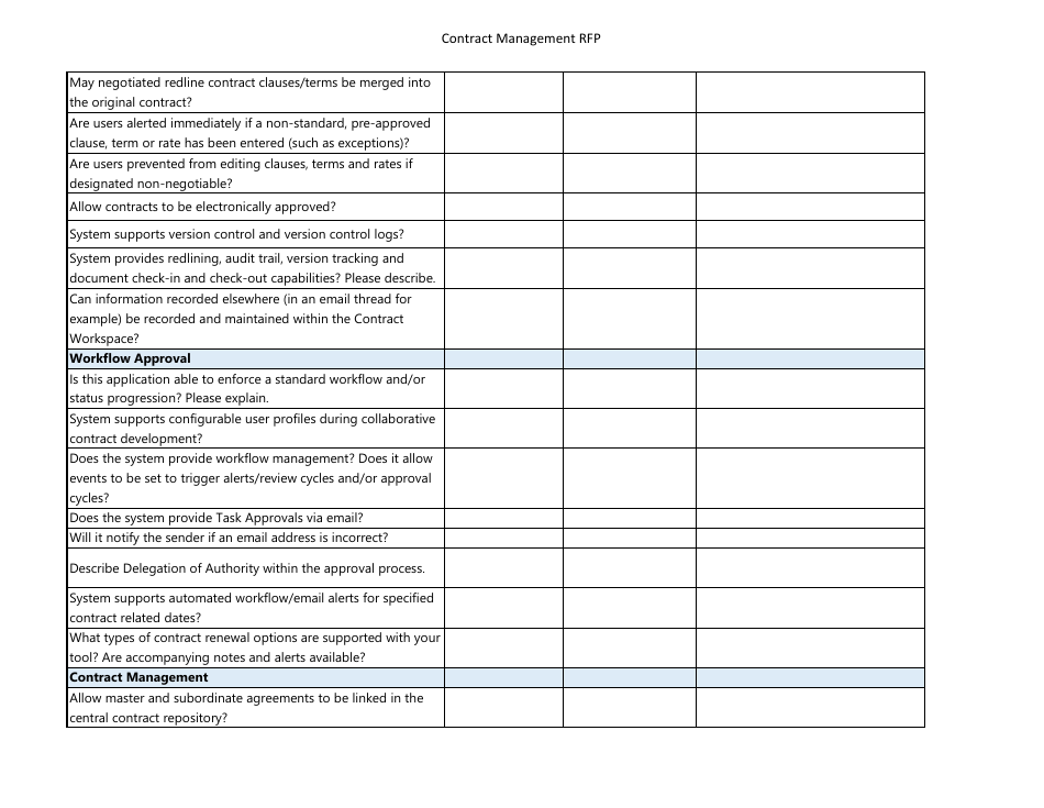 Contract Management Rfp Spreadsheet Template Download Printable PDF ...